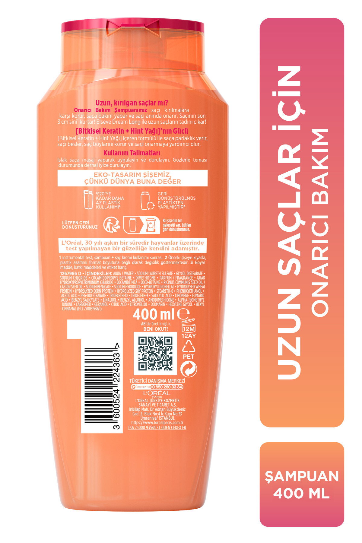 Elseve Dream Long Kırık Uç Onarıcı Bakım Şampuanı 400 ml-