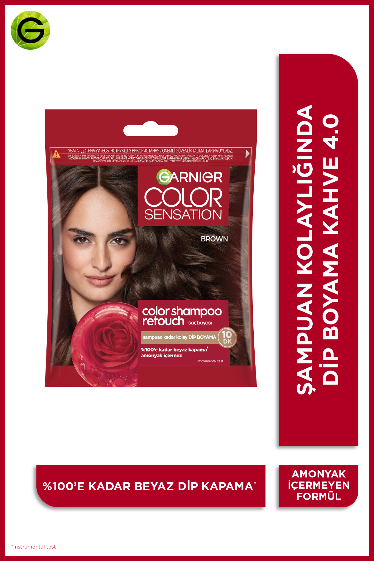 Garnier Color Shampoo Retouch Şampuan Kolaylığında Dip Boyası, Kahve 4.0-