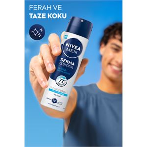 NIVEA MEN Erkek Sprey Deodorant Derma Control Defend 150ml,Hyaluron,Pro Vitamin B5,72 Saat Anti-perspirant-