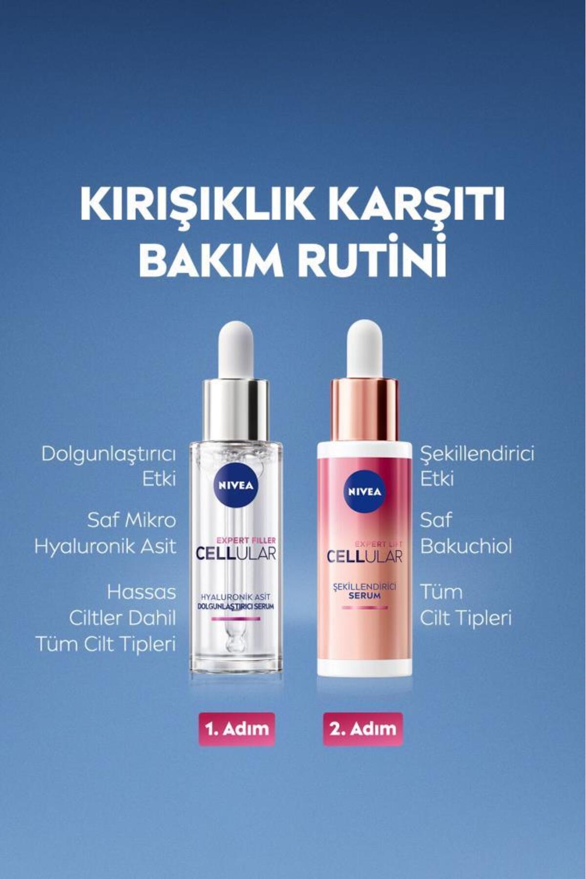 NIVEA Cellular Expert Filler Dolgunlaştırıcı Serum 30ml, Hyaluronik Asit, Nemlendirici, Kırışıklık Karşıtı-