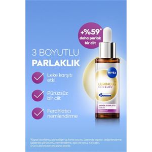 NIVEA Luminous630 Skin Glow Anında Aydınlatıcı Serum 30ml, Eşit Cilt Tonu, Thiamidol, Niasinamid, AloeVera-