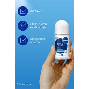 NIVEA Kadın Roll on Deodorant Derma Control Defend 50 ml,72 Saat Koruma,Alkolsüz,Hyaluron,Pro Vitamin-