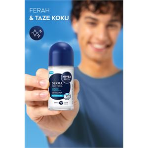 NIVEA MEN Erkek Roll-on Deodorant Derma Control Defend 50ml, 72 Saat Anti-perspirant, Alkolsüz, Hyaluron-
