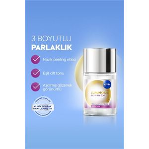 NIVEA Luminous630 Skin Glow Peeling Etkili Tonik 100ml, Parlaklık, Eşit Cilt Tonu, AHA PHA, Aloe Vera-
