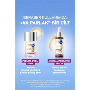 NIVEA Luminous630 Skin Glow Peeling Etkili Tonik 100ml, Parlaklık, Eşit Cilt Tonu, AHA PHA, Aloe Vera-