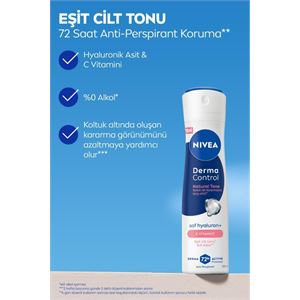 NIVEA Kadın Sprey Deodorant Derma Control Natural Tone 150ml, Koltuk Altı Kararmasına Karşı, C Vitamini-