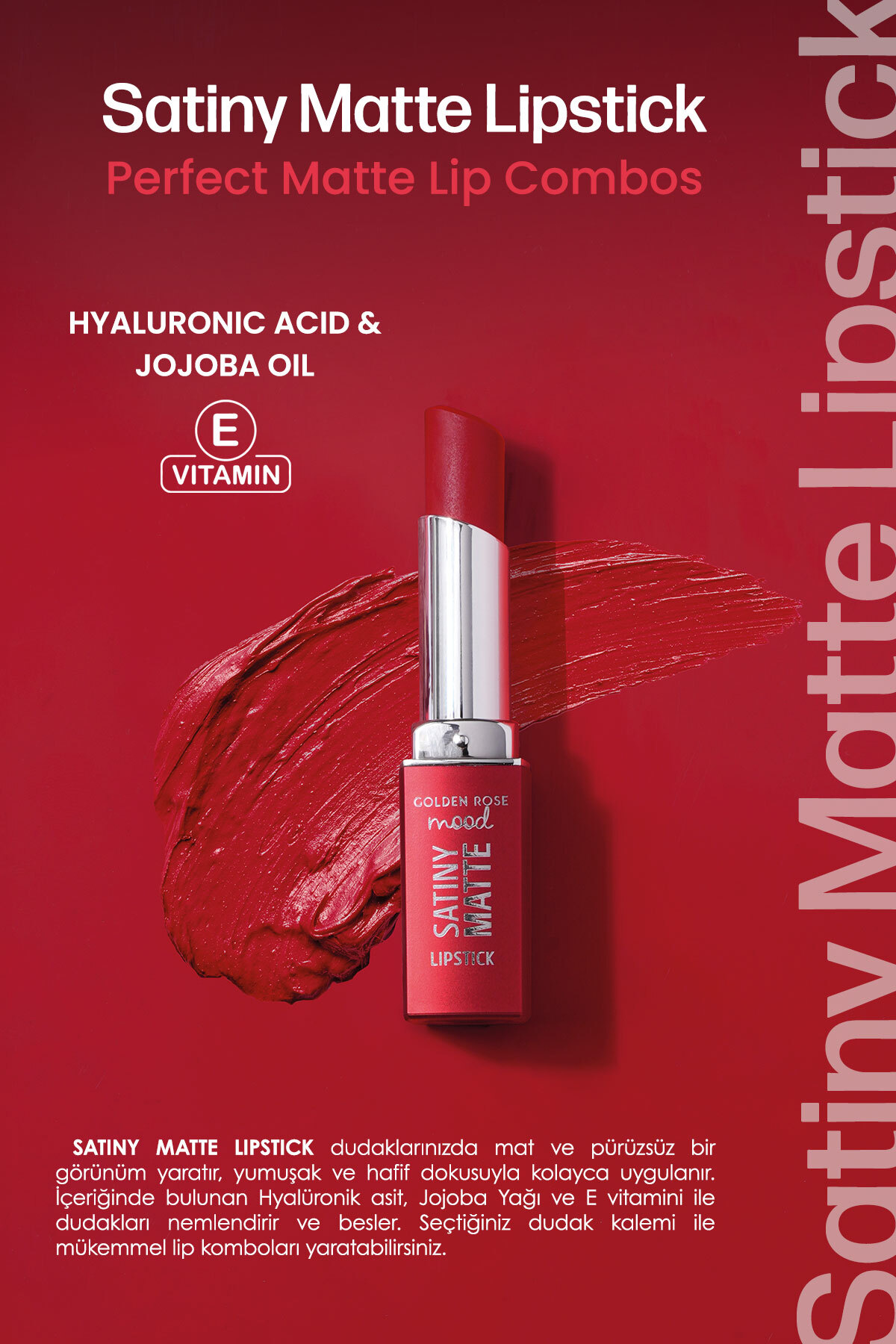 Golden Rose Mood Satiny Mat Ruj No:05 Burnt Blush-