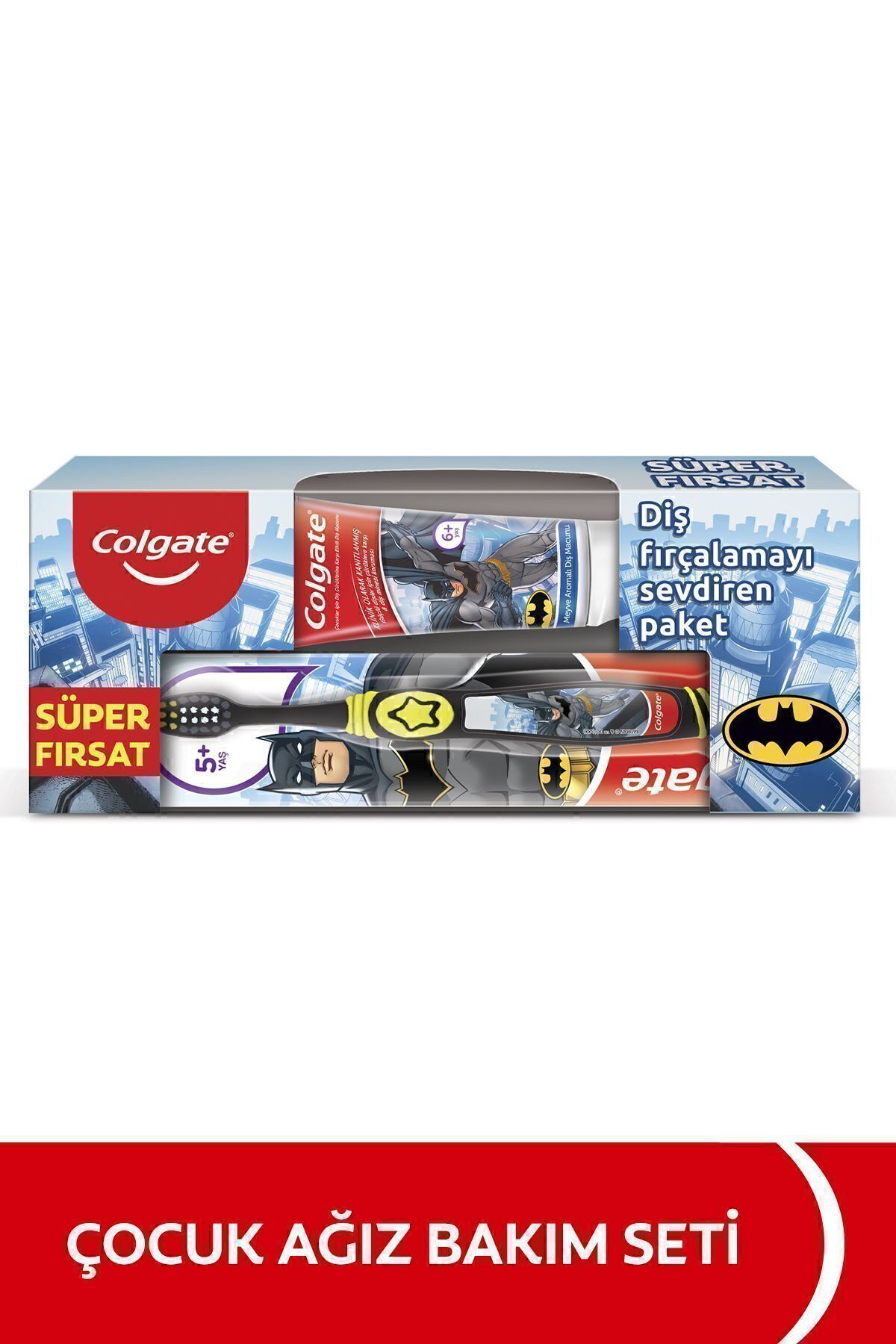 Colgate Batman Çürüklere Karşı Etkili Hafif Nane Aromalı Çocuk Diş Macunu + Diş Fırçası-