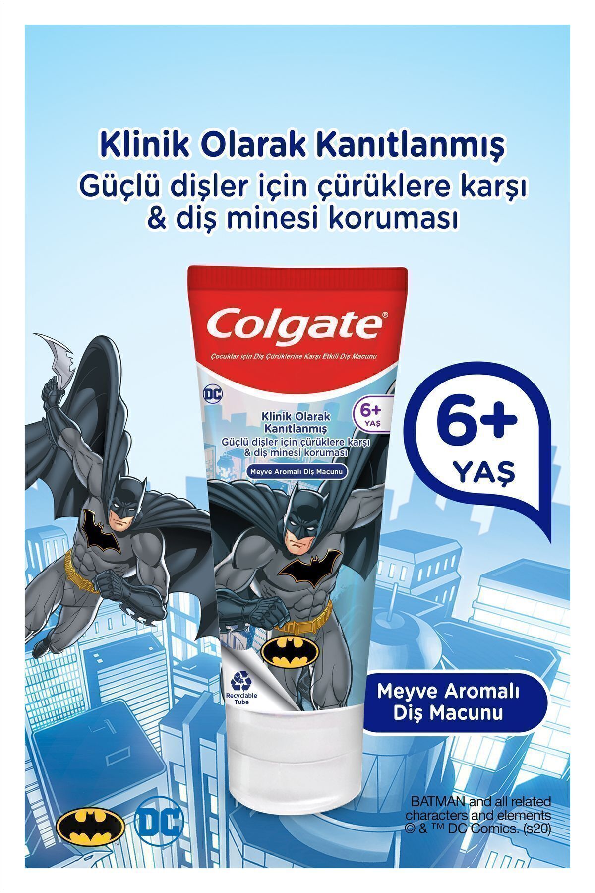 Colgate Batman Çürüklere Karşı Etkili Hafif Nane Aromalı Çocuk Diş Macunu + Diş Fırçası-